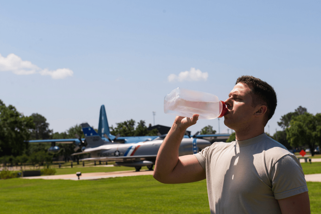 hydrating to prepare for a fitness test