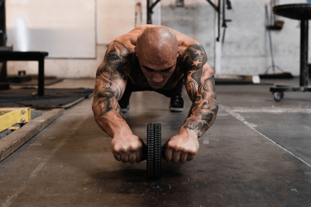 core workout with roll out wheel