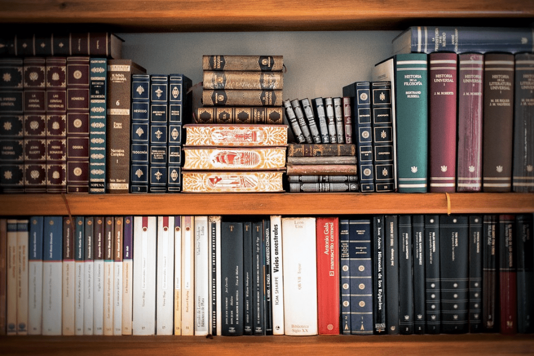 books on a bookshelf