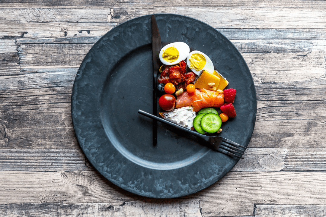 intermittent fasting window displayed with a meal