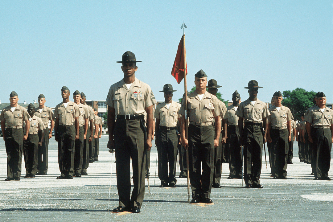 military parade that shows perfect posture