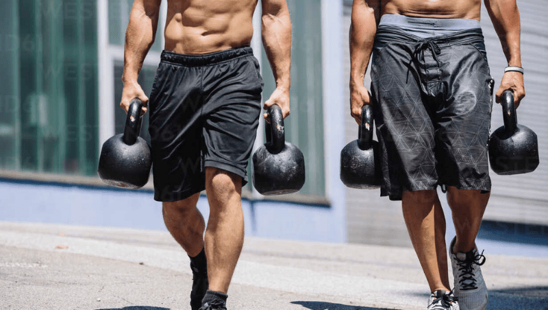 farmer's walk with kettlebells