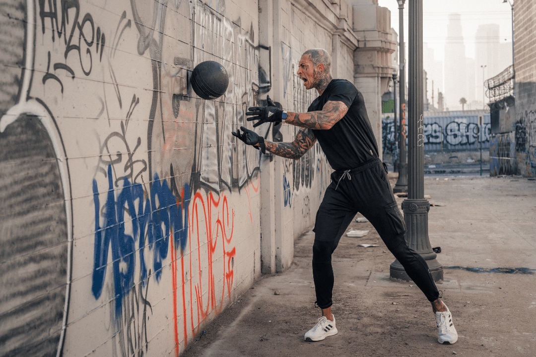 wall ball throws to train stabilization muscles